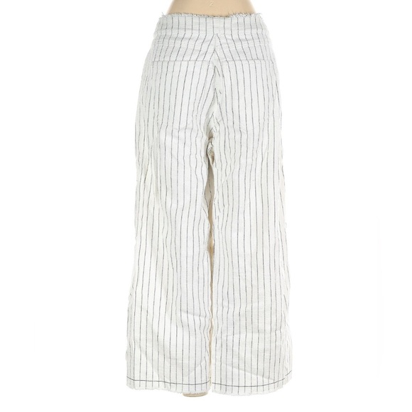 Alexander Wang T Burlap Cropped High Rise Wide Leg Pants Striped White Black 6 - Picture 4 of 6